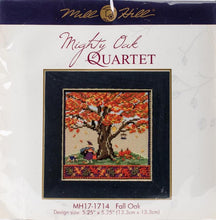 Load image into Gallery viewer, DIY Mill Hill Fall Oak Mighty Oak Quartet Tree Bead Cross Stitch Picture Kit