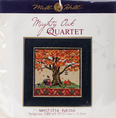 DIY Mill Hill Fall Oak Mighty Oak Quartet Tree Bead Cross Stitch Picture Kit