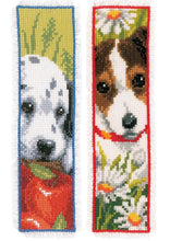 Load image into Gallery viewer, DIY Vervaco Puppy Dogs Reading Bookmark Counted Cross Stitch Kit Set Reader Gift