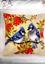 Load image into Gallery viewer, DIY Collection D&#39;Art Blue Jays Spring Needlepoint 16&quot; Pillow Top Kit