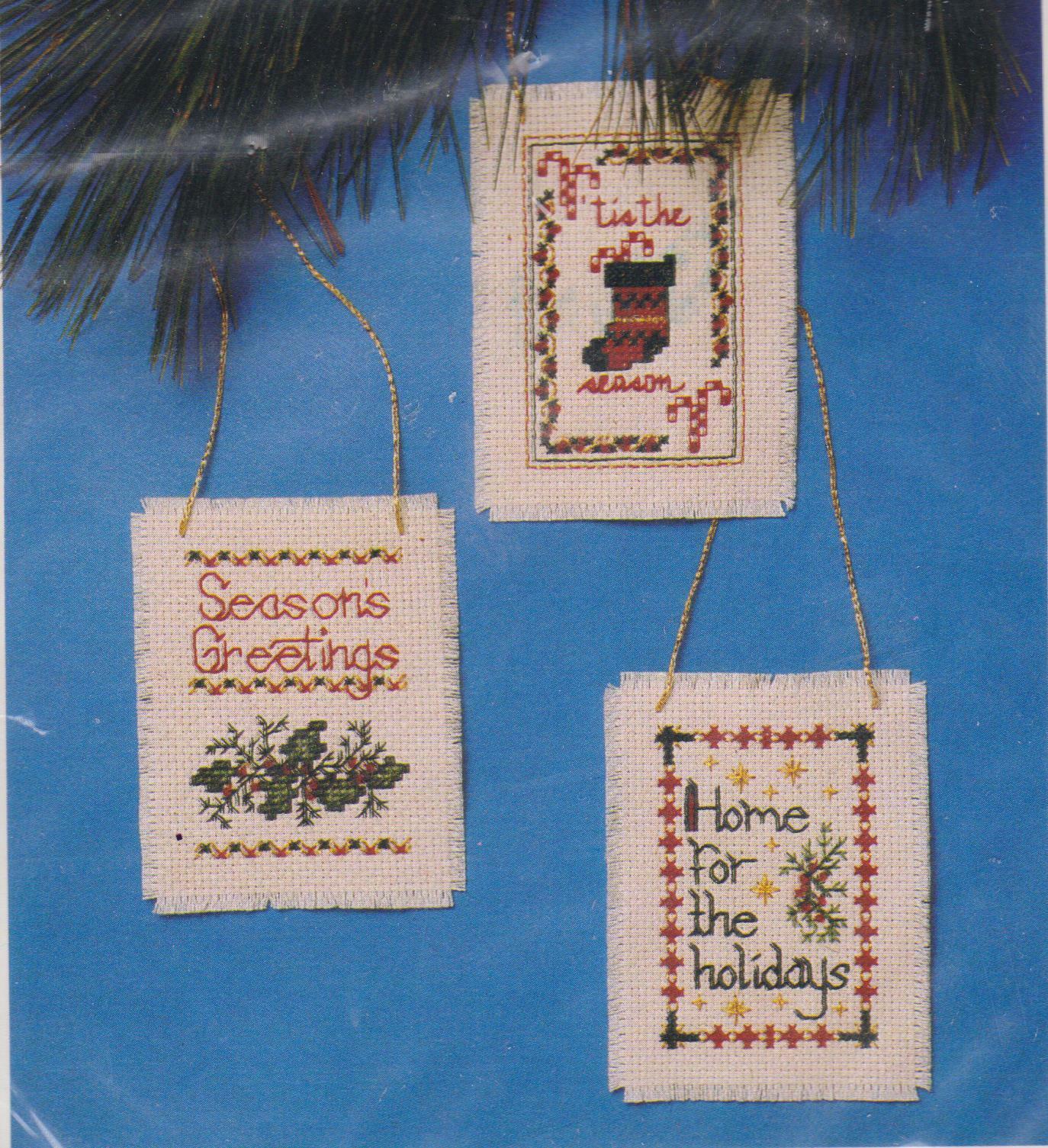DIY Bernat Christmas Samplers Counted Cross Stitch Ornaments Kit