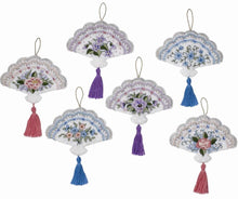 Load image into Gallery viewer, DIY Bucilla Victorian Fans Flowers Christmas Holiday Felt Ornament Kit 86952E