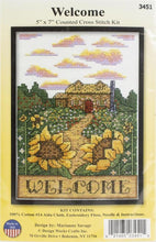 Load image into Gallery viewer, DIY Design Works Welcome Sunflowers Farmhouse Counted Cross Stitch Kit 3451