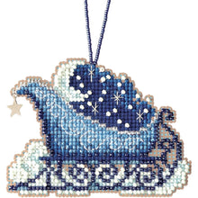 Load image into Gallery viewer, DIY Mill Hill Celestial Sleigh Christmas Eve Bead Cross Stitch Ornament Kit
