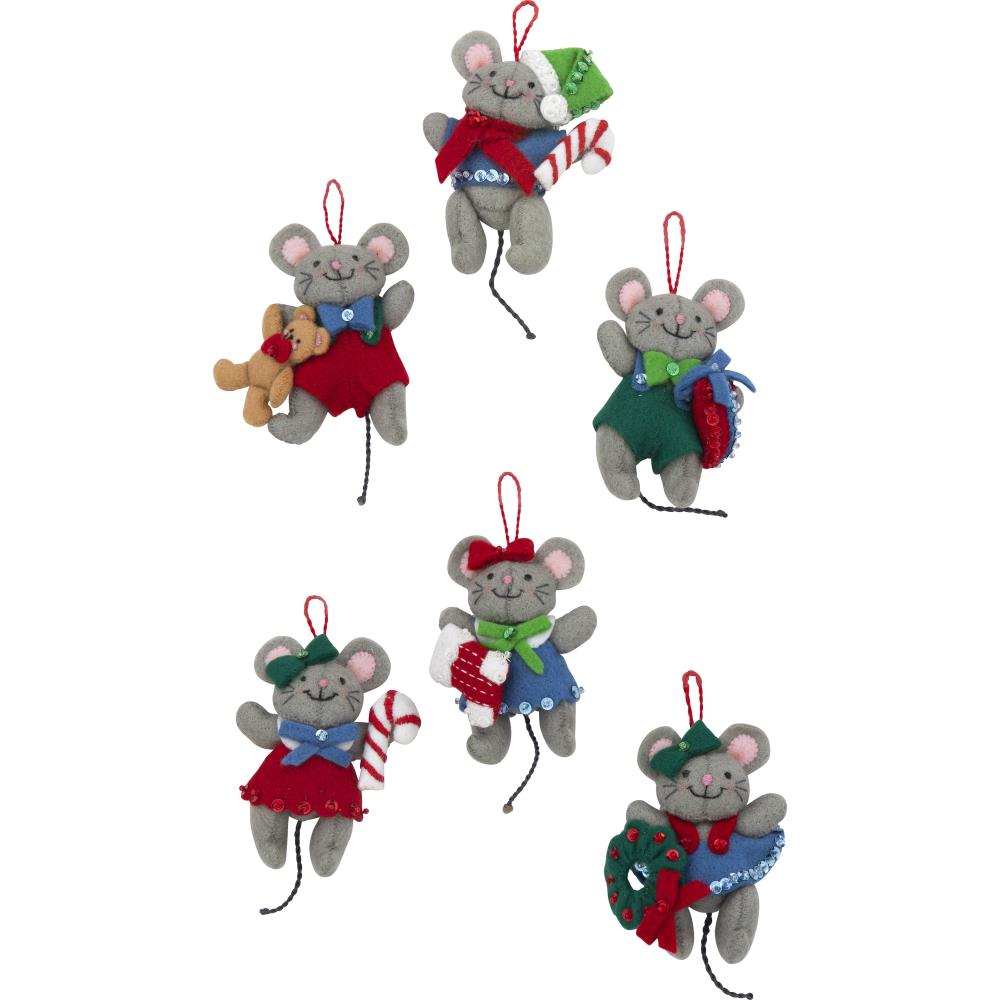DIY Bucilla Night Before Christmas Mouse Holiday Mice Tree Ornament Kit 89288E