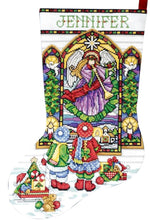 Load image into Gallery viewer, DIY Design Works Stained Glass Window Counted Cross Stitch Stocking Kit 5961