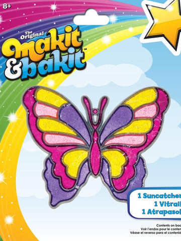 DIY Makit & Bakit Butterfly Colorful Stained Glass Suncatcher Kit Kid Craft