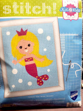 Load image into Gallery viewer, DIY Vervaco i Stitch Mermaid Kids Needlepoint Beginner Starter Kit 5&quot; x 7&quot;