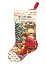 Load image into Gallery viewer, DIY Janlynn Waiting for Santa Christmas Counted Cross Stitch Stocking Kit 0243