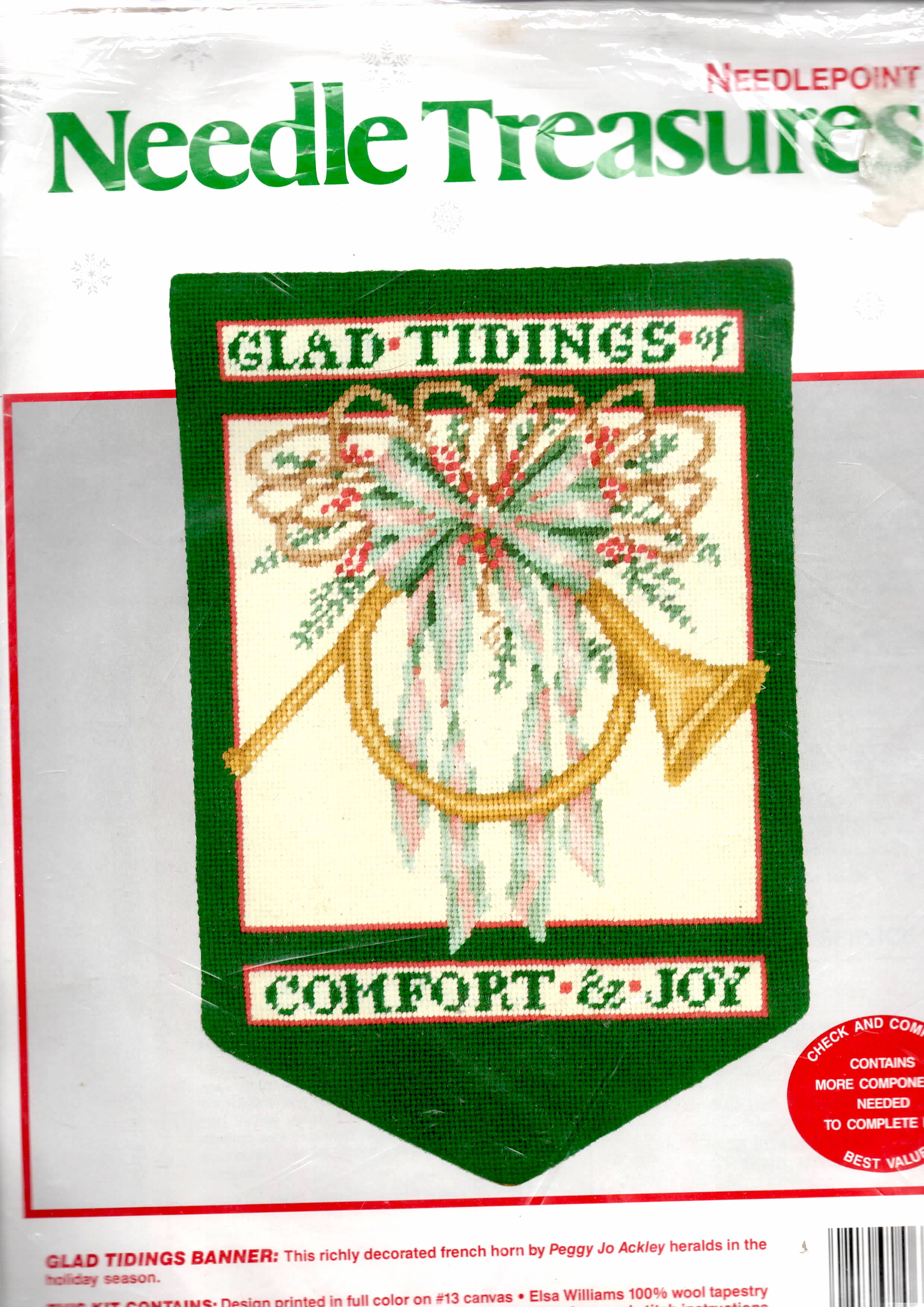 DIY Needle Treasure Glad Tidings Banner Christmas Needlepoint Kit 06859