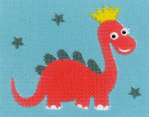 DIY Vervaco i Stitch Dinosaur Kids Needlepoint Beginner Starter Kit 5" x 7"