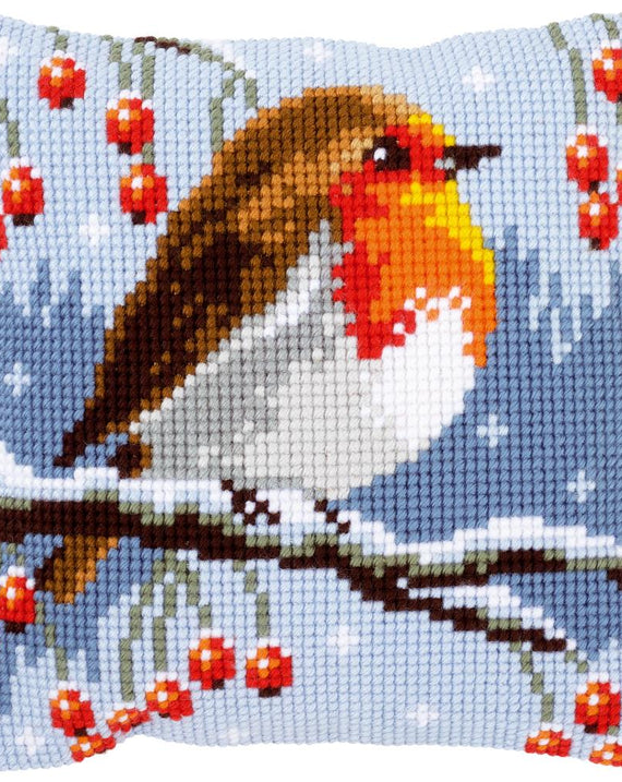 DIY Vervaco Red Robin Winter Berries Yarn Chunky Needlepoint 16