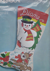 DIY Paragon Frosty and Friends Snowman Christmas Needlepoint Stocking Kit 6426