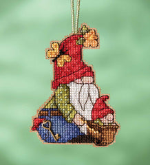 DIY Mill Hill Wheelbarrow Gnome Garden Glass Bead Cross Stitch Ornament Kit