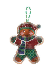 DIY Mill Hill Gingerbread Lad Christmas Glass Bead Cross Stitch Ornament Kit
