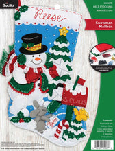Load image into Gallery viewer, DIY Bucilla Snowman Mailbox Christmas Letters to Santa Felt Stocking Kit 89067E