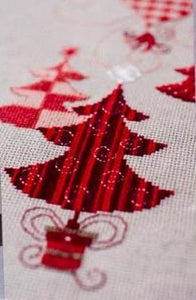 DIY Vervaco Red Christmas Decorations Counted Cross Stitch Table Runner Kit