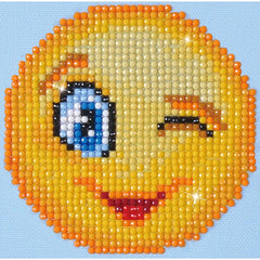 DIY Diamond Dotz Wink Wink Emoji Kids Beginner Facet Art Craft Kit Frame 4