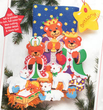 Load image into Gallery viewer, DIY Three Wise Bears Christmas Kings Religious Manger Felt Stocking Kit 18032