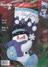Load image into Gallery viewer, DIY Bucilla Let it Snow Snowman Snowflakes Christmas Felt Stocking Kit 84588
