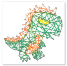 Load image into Gallery viewer, Krafty Kids String Art Kit. Design features a dinosaur.