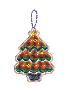 DIY Mill Hill Gingerbread Tree Christmas Glass Bead Cross Stitch Ornament Kit