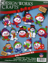 Load image into Gallery viewer, DIY Design Works Jolly Snowmen Christmas Holiday Felt Tree Ornament Kit 5279