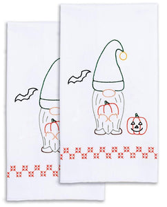 DIY Jack Dempsey Halloween Gnome Fall Stamped Embroidery Hand Towel Kit 320615