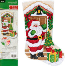 Load image into Gallery viewer, DIY Bucilla Gem Dots Santa at the Door Christmas Craft Facet Stocking Kit 89319E