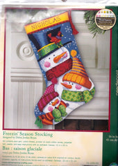 DIY Dimensions Freezin Season Snowman Christmas Needlepoint Stocking Kit 09139
