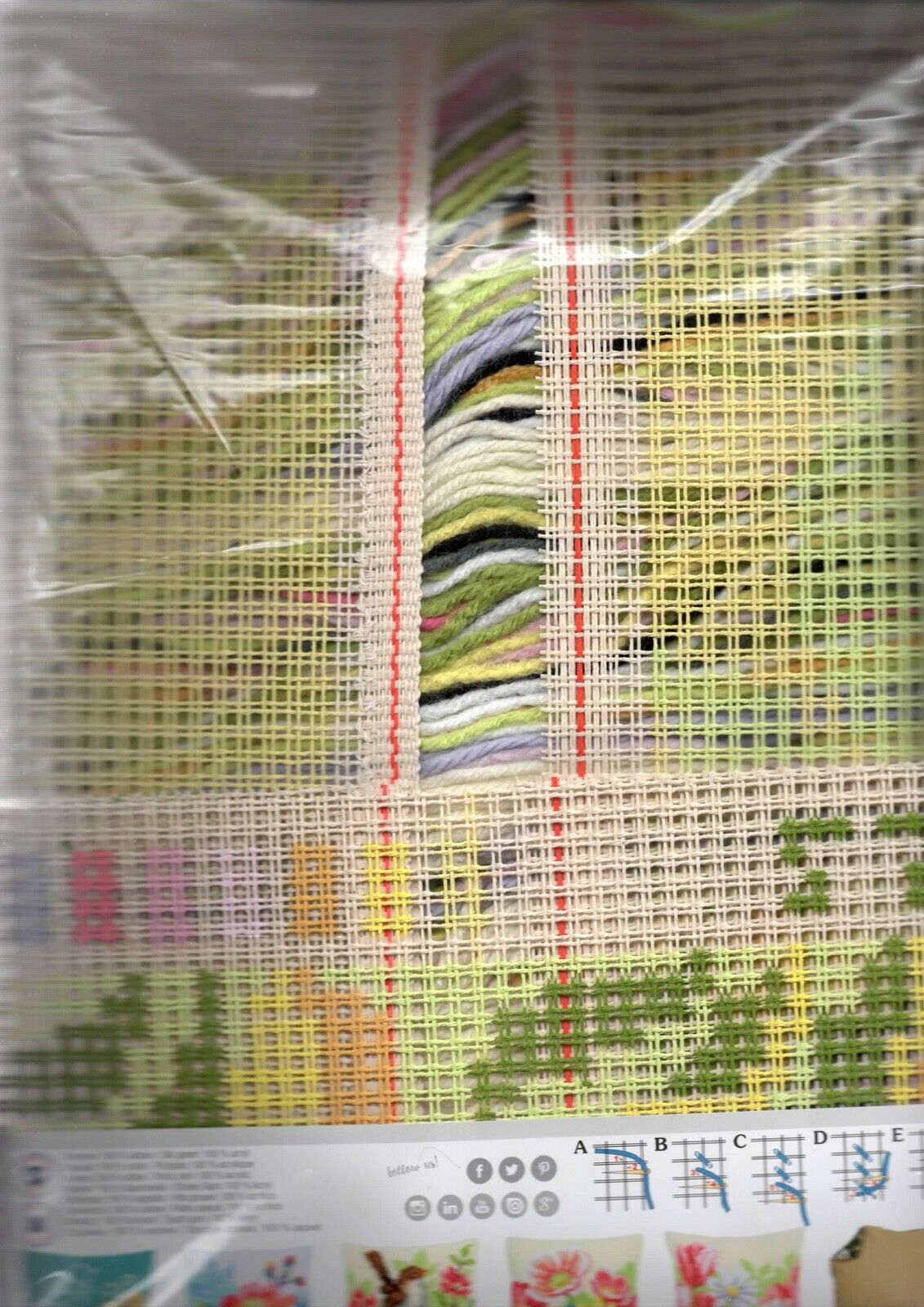 DIY Vervaco Tit & Blossoms Yarn Cross Stitch Needlepoint 16