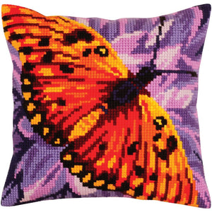 DIY Collection D'Art Butterfly Graphics Needlepoint 16" Pillow Top Kit 1