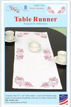 Load image into Gallery viewer, DIY Jack Dempsey Rose Garden Stamped Cross Stitch Table Runner Scarf Kit 560718