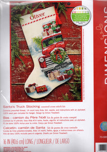DIY Dimensions Santas Truck Christmas Counted Cross Stitch Stocking Kit 08986