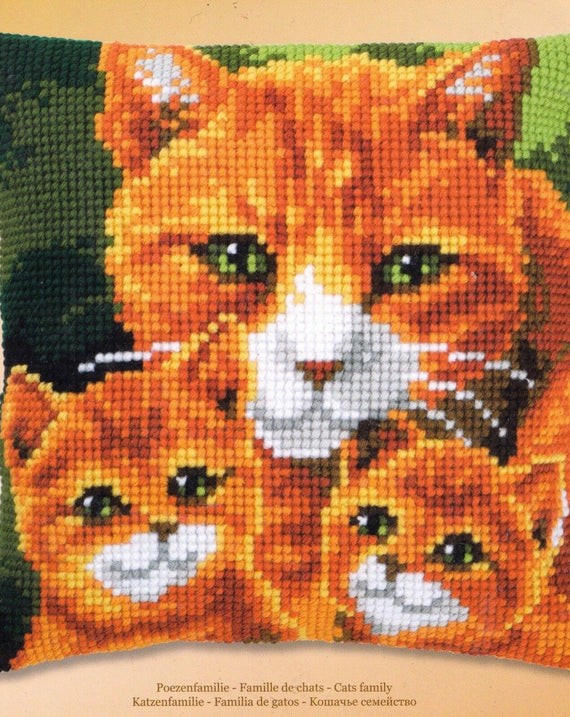 DIY Vervaco Cats Family Chunky Cross Stitch Needlepoint 16