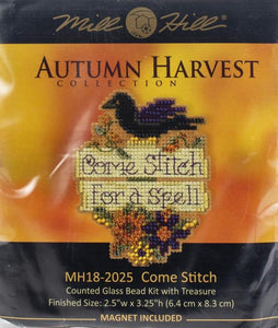 DIY Mill Hill Come Stitch for a Spell Bead Cross Stitch Magnet Ornament Kit