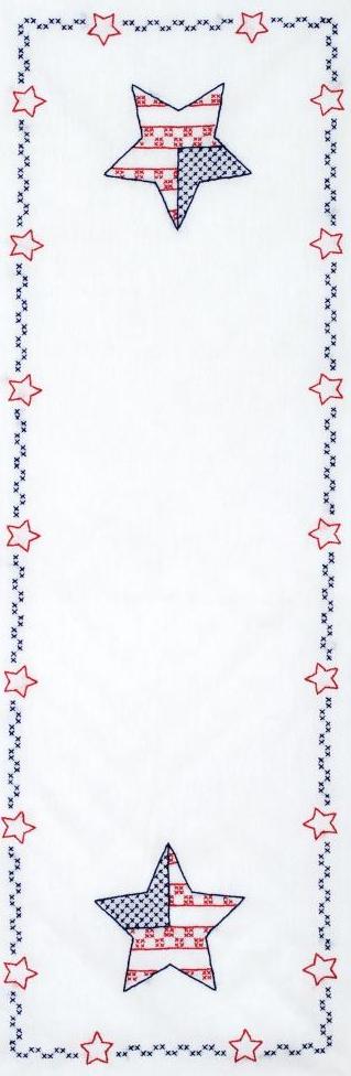 DIY Jack Dempsey Independence Day Stamped Cross Stitch Table Runner Scarf Kit
