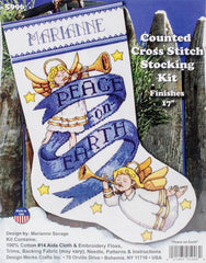 DIY Design Works Peace on Earth Angel Counted Cross Stitch Stocking Kit 5996