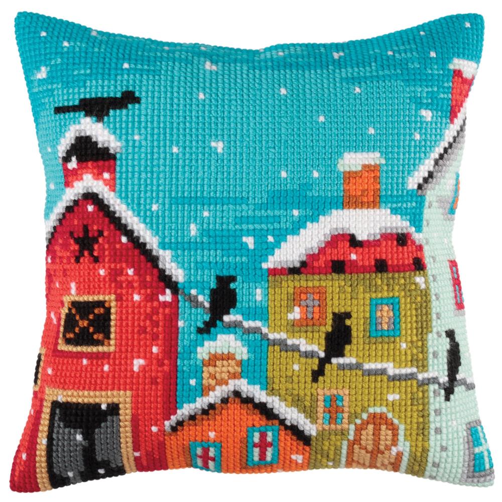 DIY Collection D'Art Winter Morning Houses Chunky Needlepoint 16