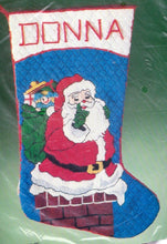 Load image into Gallery viewer, DIY Bucilla Gone in a Wink Santa Christmas Long Needlepoint Stocking Kit 60657