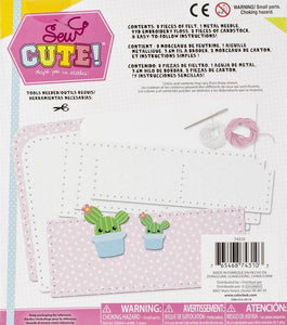 DIY Sew Cute Cactus Kids Intermediate Level 2 Felt Wallet & Sunglass Kit Craft