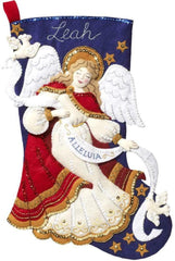 DIY Bucilla Christmas Angel Dove Alleluia Heavenly Felt Stocking Kit 86860