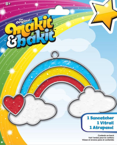 DIY Makit & Bakit Rainbow Cloud Heart Stained Glass Suncatcher Kit Kid Craft