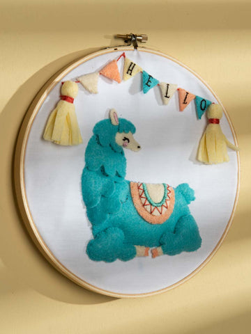 DIY Bucilla Llama Baby Shower Gift Kids Birthday Felt Wall Hanging Kit 49209E