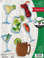 Load image into Gallery viewer, DIY Bucilla Happy Hour Mixed Drinks Wine Christmas Felt Ornament Kit 89501E