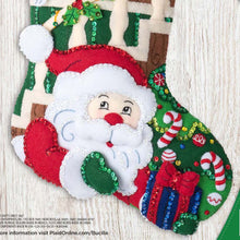 Load image into Gallery viewer, DIY Bucilla Watching for Santa Christmas Eve Cat Stairs Felt Stocking Kit 89244E