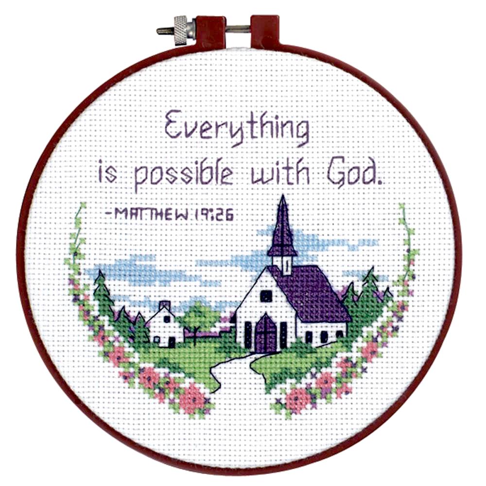 DIY Dimensions Everything is Possible with God Counted Cross Stitch Kit 72472