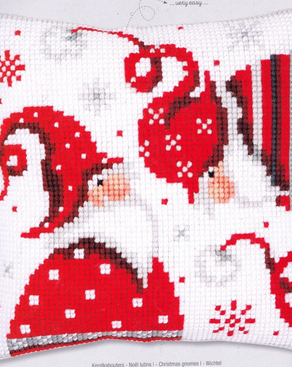 DIY Vervaco Christmas Gnomes Chunky Needlepoint Cushion Pillow Top Kit 16