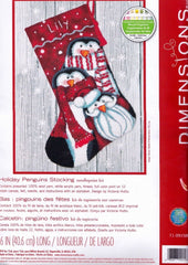 DIY Dimensions Holiday Penguins Snow Christmas Needlepoint Stocking Kit 09158