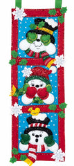 DIY Bucilla See No Evil Snowmen Christmas Holiday Hanging Felt Craft Kit 89220E